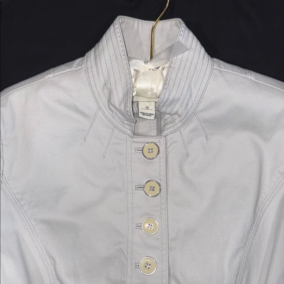 White House Black Market Crisp White Button-Front Jacket - Picture 4 of 8